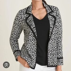 Southern Lady Black and White Patterned Blazer Sz SMALL NEW WITH TAGS